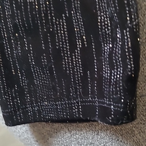 Torrid skater velvet faux wrap black silver metallic v-neck dress - Picture 3 of 4